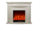 Camino Elettrico da Pavimento 102x120x33 cm Effetto Fiamma 1500W Kalipso Bianco