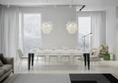  Tavolo Allungabile 200-304x90x77 cm Flame Premium Bianco Frassino Telaio Antracite