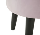 Sgabello Paris Rosa Ø35x40,5 cm Legno Spugna e Velluto Sintetico Rosa e Oro e Nero