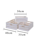 Set di 3 Cassetta in Legno Larghezza 40 cm Bianco