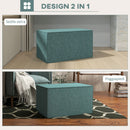 Pouf Poggiapiedi Rettangolare 75x41x41 cm Rivestimento Rimovibile in Tessuto Effetto Lino Verde