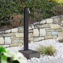Base Vaschetta per Fontanda da Giardino 25x39xH10 cm in Calcestruzzo Plinto Nero Antracite