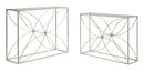 Console Paradise Coppia 100x30x78 cm in Metallo e Vetro Argento      