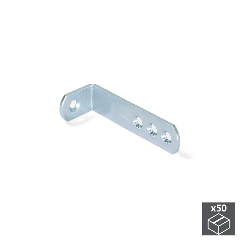 Squadra di Unione per Mobili 70 x 22,5 mm 4 Fori Acciaio Zincato 50 Pezzi Emuca