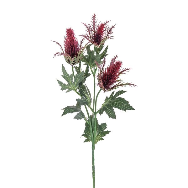 Set 8 Plante Eringium Artificielle Composée de 3 Fleurs Hauteur 68 cm Bordeaux online