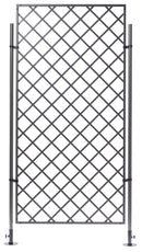 Set 2 Pezzi Traliccio Fisso con Cornice per Giardino Verdemax 180x90 cm in Alluminio Antracite