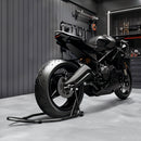Cavalletto Posteriore per Moto 78x55x37 cm con Tappetino Antiscivolo e Adattatori Regolabili Capacità 200 kg in Acciaio e PP      
