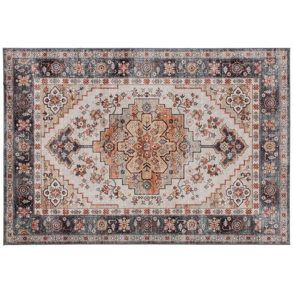 prezzo Tappeto Bohemien Antiscivolo e Lavabile 230x160 cm a Pelo Corto in Effetto Cashmere Marrone