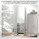 Specchio Verticale da Parete o da Terra 35x2x120 cm Cornice in MDF con Bordi Arrotondati Bianco
