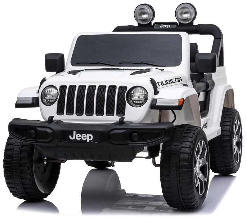 Macchina Elettrica per Bambini 12V 2 Posti con Licenza Jeep Wrangler Rubicon Bianca