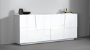 Credenza 4 Ante 200x44x86 cm Pongo 4A Bianco Lucido  