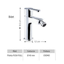 Rubinetto Miscelatore Monocomando Bidet in Ottone Lento Finitura Bianco