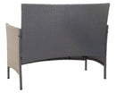 Set Salotto da Giardino Divano 2 Poltrone e Tavolino in Rattan Grigio