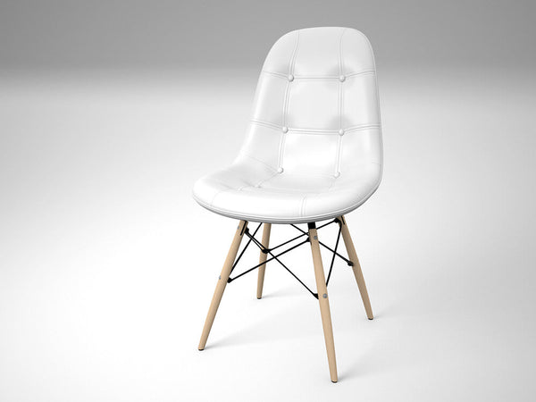 sconto Lot de 4 chaises PU souples 82x47x52cm Chaise TFT Blanc