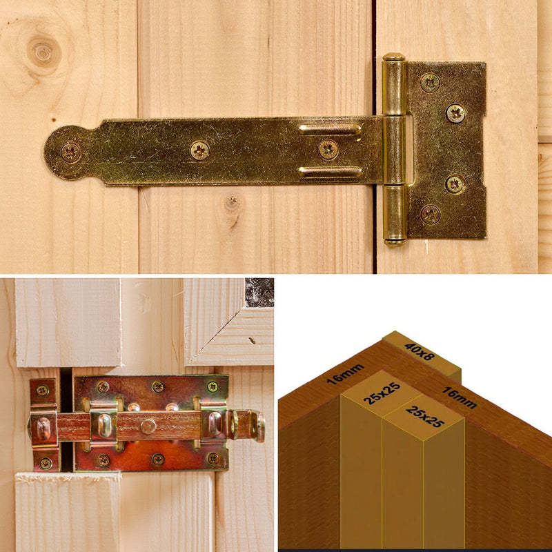 Casetta Box da Giardino per Biciclette 2x1,2 m con Pavimento in Legno Picea Massello 16mm Eden