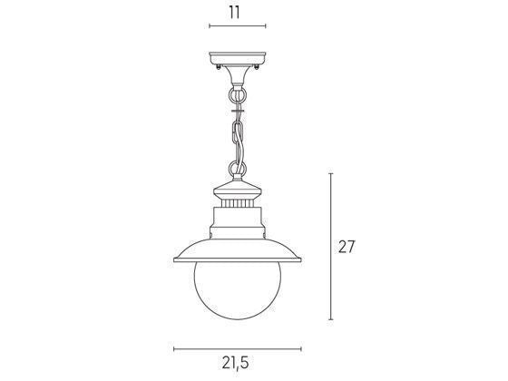 Lampada a Sospensione da Esterno E27 in Metallo Sovil Marrone