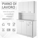 Armadio con Pensili da Cucina in Legno Bianco 101x39x180 cm