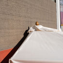 Ombrellone da Giardino 2x4 m Palo Ø57 mm Mezzaluna in Legno Telo in Acrilico Ecrù