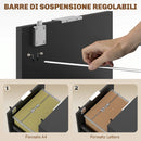 Schedario da Ufficio 42x40x60 cm con 2 Cassetti Serratura Ruote a Freno in Legno Ingegnerizzato Nero      