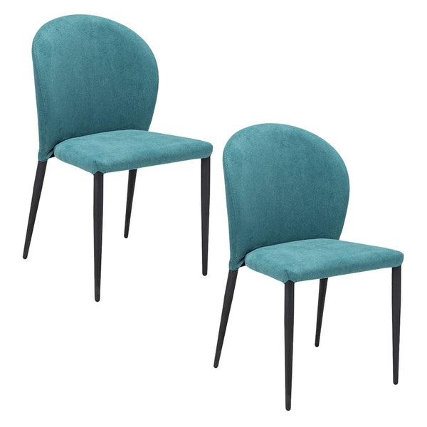 sconto Set 2 sedie Imbottite 45x58x86,5 cm In Tessuto Enjoy Lux Ghibli Turchese
