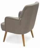 Poltrona Imbottita in Tessuto con Gambe in Legno Soriani Grigio Chiaro