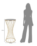 Tavolino Tower New 50x100x50 cm in Ferro e MDF Oro