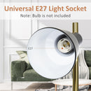 Lampada da Terra con 3 Paralumi E27 in Metallo  Nero e Bronzo