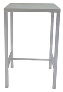 Tavolo Alto da Giardino 70x70xH110 cm in Metallo Utility Bianco