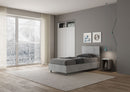 Letto Singolo Demas Testata Dritta  Cemento Varie Misure