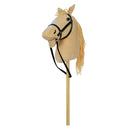 Cavallo con Bastone Pro in Legno Marrone o Beige 29x15x80 cm      