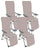 Lot de 4 transats pliants inclinables 59x76x109 cm avec repose-pieds en aluminium et textilène T