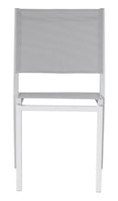 Sedia Impilabile da Giardino 48x57x87 cm in Alluminio Bianco e Textilene Elba Grigio Chiaro