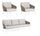 Salon de Jardin Canapé 2 Fauteuils avec Coussins Maribela Blanc