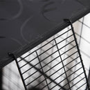 Gabbia Modulare per Conigli e Porcellini d'India Multilivello con 3 Porte e Fili d'Acciaio Nero      