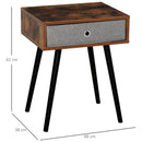 Tavolino con Cassetto 48x38x61 cm in Legno Marrone e Nero