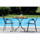 Tavolo da Giardino in Ferro Quadrato 80x80x71cm Ronna Noce