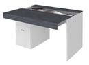 Scrivania 1 Anta 1 Cassetto 100x60x75 cm Sliding Bianco Lucido e Ardesia