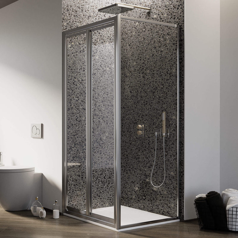 Box Doccia Angolare 2 Ante Battenti in Cristallo Trasparente 4-6mm H185 Fosterberg Skagen  Varie Misure