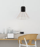 Lampadario Net Ø45x42 cm Metallo Nero e Rame