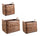 Set 3 Paniers 2 Anses Lisette Rectangulaires Marron en Bois