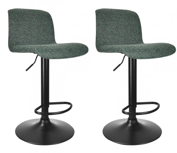 acquista Set 2 Sgabelli Bar 41x46x86/107 cm in Poliestere Rafael Nero-Verde Scuro