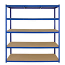 Scaffale da Garage Senza Bulloni 160x60x180 cm in Acciaio Blu  