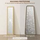 Specchio Verticale Autoportante o da Parete 37x40x155 cm con Cornice in MDF Quercia      