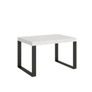 Tavolo Allungabile 140-400x90x77 cm Tecno Premium Bianco Frassino Telaio Antracite 