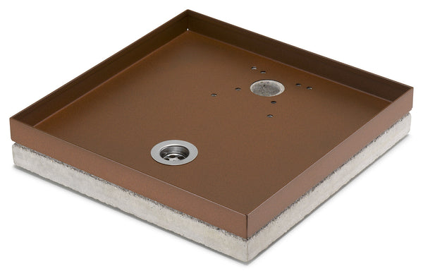 sconto Base Porte-Galets pour Fontaines 40x40x8 cm en Métal avec Base en Ciment Belfer 42/BSE/10 Rouille
