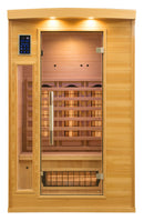 Sauna Finlandese ad Infrarossi 2 Posti 120x123 cm H190 in Legno di Abete Apollon 2