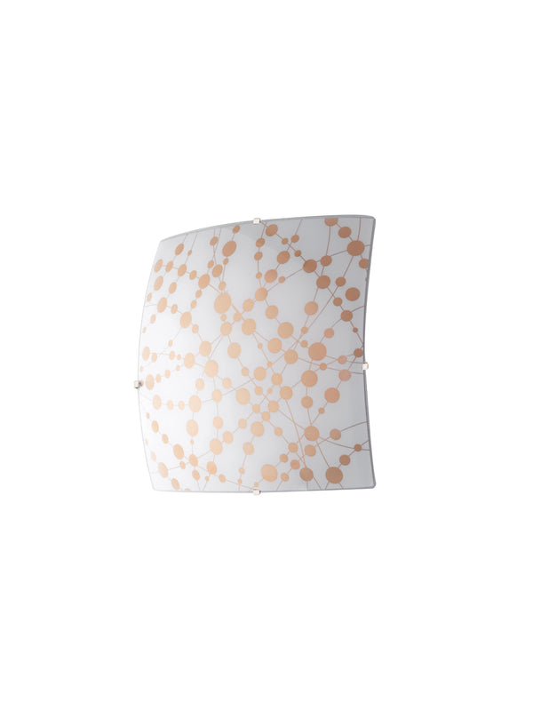 Plafonnier moderne à pois orange et verre carré. Lampe LED 28 watts avec lumière naturelle online