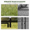 Pollaio per Galline da Esterno 3x1x1 m con Tetto Impermeabile Anti-UV e Serratura in Acciaio Zincato Nero      