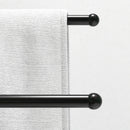 Piantana Portasciugamani da Bagno da Terra Autoportante 2 Bracci in Metallo 50x18,5x85 cm Nero