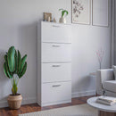 Scarpiera Salvaspazio 4 Ante a Ribalta 63x24x150h cm in Melaminico Bianco Cemento